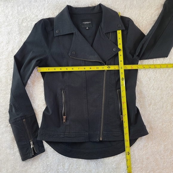 Liverpool Women's Size XS Black Stretch Knit with Zippers Moto Jacket - Picture 7 of 8